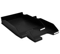 Exacompta - Ref. 113014SD - Juego de 2 bandejas COMBO MIDI ECOBLACK - dimensiones útiles 34 x 25 x 6,5 cm - para formato A4+ - capacidad para 500 hojas - color negro - certificado Blue Angel
