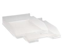 Exacompta - Ref. 11323SD - Juego de 2 bandejas portadocumentos COMBO MIDI - dimensiones útiles 34 x 25 x 6,5 cm - para documentos formato A4+ - color cristal
