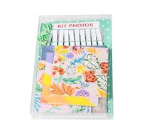Exacompta - Ref 12351E - Kit de Marco de Fotos y cordón - Cordón de 150 cm, 10 Pinzas de Madera Blancas, 10 Marcos de Fotos con Purpurina, 10 respaldos de Tarjetas con Motivos Decorativos