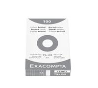 Exacompta - Ref. 13201E - Caja de 10 cajas de 100 enchufes Bristol cuadriculados 5x5 sin perforar, formato 75 x 125 mm, compatible con impresora de inyección de tinta, láser y fotocopiadora, color