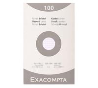 Exacompta - Ref. 13203E - Caja de 12 cajas de 100 enchufes Bristol cuadriculados 5x5 sin perforar - Tamaño 125 x 200 mm - Compatible con impresora de inyección de tinta, láser y fotocopiadora - Color
