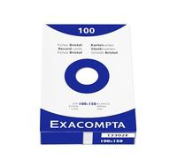 Exacompta - Ref. 13302E - Caja de 10 cajas de 100 enchufes Bristol lisos sin perforar, formato 100 x 150 mm, compatible con impresora de inyección de tinta, láser y fotocopiadora, color blanco