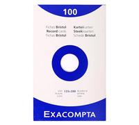 Exacompta - Ref. 13303E - Caja de 12 cajas de 100 enchufes Bristol lisos sin perforar - Tamaño 125 x 200 mm - Color blanco