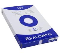 Exacompta - Ref. 13308E - Pack de escritorio de 5 estuches de 100 enchufes Bristol lisos sin perforar - formato 148 x 210 mm - Compatible con impresora de inyección de tinta, láser y fotocopiadora