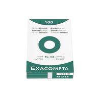 Exacompta - Ref. 13801X - Cartón de 10 cajas de 100 fichas bristol con líneas no perforadas, formato 75 x 125 mm, compatible con impresora de inyección de tinta, láser y fotocopiadora, color blanco