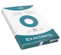 Exacompta - Ref. 13808B - Caja de 10 cajas de 100 fichas bristol con líneas no perforadas, formato 148 x 210 mm, compatible con impresora de inyección de tinta, láser y fotocopiadora, color blanco