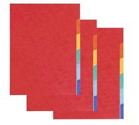 Exacompta - Ref. 1406SE - Pack de 3 juegos de separadores en auténtica tarjeta brillante flexible de 225 g/m2 FSC con 6 pestañas neutras - Tamaño A4 - Dimensiones 22,5 x 29,7 cm-colores surtidos