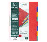 Exacompta - Ref. 1408E - Cartón de 25 separadores en auténtica tarjeta brillante flexible de 225 g/m2 FSC con 8 pestañas neutras - Tamaño A4 - Dimensiones 22,5 x 29,7 cm - Colores surtidos
