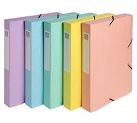 Exacompta - Ref. 14460E - 10 cajas de archivo con gomas CARTOBOX - Se entrega en plano - Parte trasera de 4 cm - en tarjeta brillante de acuarela - dimensiones 25 x 33 cm - para A4