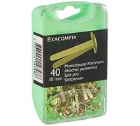 Exacompta - Ref. 14748E - Caja de 40 clips de metal de cabeza redonda - Altura 30 mm x ancho 7 mm - Para pequeños bricolaje, álbumes de fotos, tarjetas artesanales - Color oro