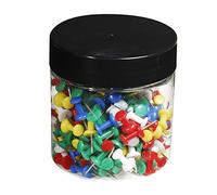 Exacompta - Ref. 14769E - Caja de 200 pines de visualización Push Pins - Altura de la punta 10 mm - Diámetro 10 mm - Para fijar tarjetas, fotos, documentos, marcos, guirnaldas - 5 colores surtidos