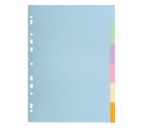 Exacompta - Ref. 1606E - Caja de 50 separadores de tarjetas pastel recicladas, 170 g/m2, con 6 pestañas neutras, tamaño A4, tamaño 22,5 x 29,7 cm - Forever