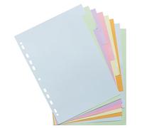 Exacompta - Ref. 1608E - Caja de 30 separadores en tarjeta pastel de 170 g/m2 Forever con 8 pestañas neutras - Tamaño A4 - Dimensiones 22,5 x 29,7 cm - Colores surtidos pastel