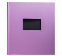 Exacompta - Ref. 16090E - 1 álbum de fotos Pop'N Co - 300 fotos - 60 páginas negras - formato 29 x 32 cm - manta de tela color lila - con ventana de personalización