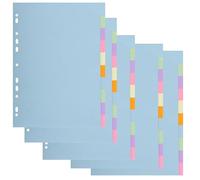 Exacompta - Ref. 1610SE - Pack de 5 juegos de separadores de tarjetas pastel recicladas de 170 g/m2 con 10 pestañas neutras - Tamaño A4 - Dimensiones 22,5 x 29,7 cm - Forever