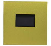 Exacompta - Ref. 16289E - 1 álbum de fotos Pop'N Co - 60 fotos - 30 páginas negras - formato 25 x 25 cm - manta de tela color lima - con ventana de personalización