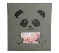 Exacompta - Ref. 16561E ZEPHIRE - Cartón de 2 álbumes de fotos, 60 páginas negras, formato 29 x 32 cm, cubierta de papel gris con diseño PANDA - efecto bimaterial, 300 fotos