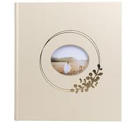 EXACOMPTA - Ref. 16733E - Álbum de fotos de libro Ringflower Latté - 300 fotos - 60 páginas blancas - Tamaño 29 x 32 cm - Cubierta con papel efecto PU y ventana de personalización