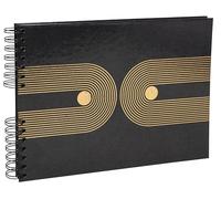 Exacompta - Ref. 16748E - Álbum de fotos con espiral Graphik (150 fotos), 50 páginas negras, formato 32 x 22 cm, cubierta de cartón recubierta de papel negro con películo negro