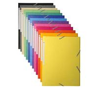 Exacompta - Ref. 17100H - Paquete de 10 camisas elásticas - Fundas con 3 solapas Maxi Capacity - en tarjeta cepillada - Dimensiones 24 x 32 cm para documentos en formato A4 - Colores surtidos