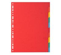Exacompta - Ref. 2010E - Caja de 25 separadores de tarjetas de color brillante reciclado, 220 g/m2, con 10 fichas neutras, tamaño A4, tamaño 22,5 x 29,7 cm
