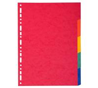Exacompta - Ref. 2105E - Caja de 50 separadores en tarjetas de color brillante reciclado, 220 g/m2, con 5 pestañas neutras - Tamaño máximo A4, 24,5 x 29,7 cm
