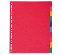 Exacompta - Ref. 2410E - Caja de 10 separadores en auténtica tarjeta brillante flexible de 225 g/m2 FSC® con 10 pestañas neutras - Tamaño máximo A4 - Tamaño 24,5 x 29,7 cm - Colores surtidos