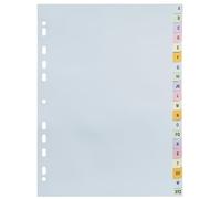 Exacompta - Ref. 2621E - 1 separador de tarjetas pastel de 170 g/m2 Forever con 20 teclas impresas alfabéticas de la A a la Z - formato A4 - Dim 22,5 x 29,7 cm - colores surtidos pastel