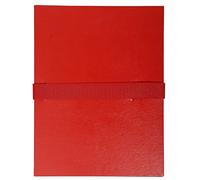 Exacompta - Ref. 2645E - Cartón de 10 carpetas con respaldo extensible balacron sin solapa, cierre con correa autoagarrada/velcro, capacidad 1000 hojas - dim 24 x 32 cm - para tamaño A4 - rojo