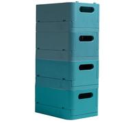 Exacompta - Ref. 27034D SMARTCASE - Cartón de 4 cajas plegables, taquillas, multiusos - Se envían en plano, dimensiones no plegadas: Prof.18,8 x anchura, 13,8 x Alto.9,5 cm - Azul pacífico