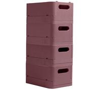 Exacompta - Ref. 27238D SMARTCASE - Cartón de 4 cajas plegables, casilleros, multiusos - Se envían en plano, dimensiones no plegadas: Prof.37,5 x anchura, 27,5 x Alto, 16,3 cm - Rosa vieja