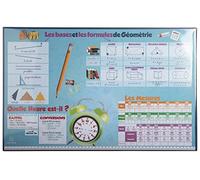 Exacompta - Ref. 29792E - Caja de 10 soportes para escritorio infantil de cartón rígido rellenado - anverso y reverso de PVC para soportar el uso diario - 37,5 x 57,5 cm - visual matemáticas