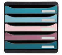 Exacompta - Ref. 309606D - Módulo de clasificación, almacenamiento BIG BOX+ Skandi, superponible, 5 cajones para documento A4+ - Dimensiones exteriores: Prof 34,7 x 27,8 x Alto. 27,1 cm