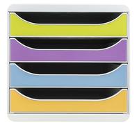 Exacompta - Ref. 310909D BIG BOX Pop N'Co - Caja de 4 cajones para documento A4 + - Dimensiones exteriores: Prof. 34,7 x 27,8 x 26,7 cm de ancho