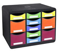 Exacompta - Ref. 313798D STORE-BOX multi - 1 caja de 7 cajones finos y 4 cajones altos - Dimensiones exteriores: profundidad 27 x ancho 35,5 x altura 27,1 cm - formato paisaje - Arlequin