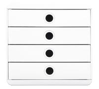 Exacompta - Ref. 314313D - POP-BOX Autentik - Pedestal con 4 cajones para documentos A4+ - Dimensiones exteriores: profundidad 34,7 x ancho 27,8 x alto 26,7 cm - blanco