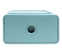 Exacompta - Ref. 315433D - Caja de 3 módulos de clasificación Tiny Box 1 cajón Skandi superponible - Dimensiones exteriores: profundidad 19 x ancho 26,5 x 10 cm - Azul esmerilado