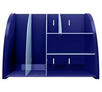 EXACOMPTA - Ref. 394202D - 1 organizador de escritorio, organizador de abeja azul, accesorio de escritorio multifuncional 6 compartimentos A4, A5, A6 vertical/atendido - Prof 36 x 29,5 x 6 cm, azul