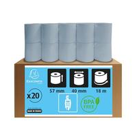 Exacompta - Ref. 40951E - Caja de 20 bobinas para billetes de tarjeta bancaria, ancho 57 mm x diámetro 40 mm, mandril de 12 mm, seguro contacto de larga conservación sin fenol, metraje (+/-2m): 18 m