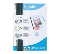 Exacompta - Ref. 42842E - Caja de 5 kits de presentación Serodo - permite conectar hasta 30 hojas de 80 g/m2 - 25 palillos negros - 25 platos marfil A4 - 25 platos de cristal A4 de PVC