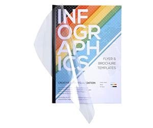 Exacompta - Ref. 42843E - Caja de 5 kits de presentación Serodo - permite conectar hasta 60 hojas 80 g/m2 - 25 palillos negros - 25 platos azul A4 - 25 platos de cristal A4 de PVC