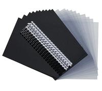Exacompta - Ref. 42844E - 1 Kit de presentación encuadernación en espiral para respaldo de 10 a 40 hojas A4-5 peines 6 mm negros - 5 peines 8 mm blancos - 10 platos PVC - 10 platos cubierta negra