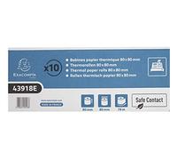 Exacompta - Ref. 43918E - Cartón de 30 bobinas para billetes de caja - Ancho 80 mm x Diámetro 80 mm - Mandril 12 mm - Seguro contacto de larga conservación sin fenol - Metraje (+/-2m): 76 m