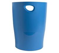 EXACOMPTA - Ref. 45384D - 1 Papelera con asas ECOBIN BeeBlue de PP - Gran capacidad 15 litros - Dimensiones 26,3 x 26,3 x 33,5 cm - para oficina o hogar - Color turquesa