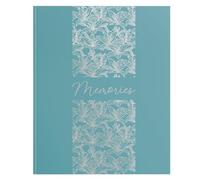 Exacompta - Ref. 47091E - 1 libro de visitas TITANE - Gran formato vertical 27 x 22 cm - Cubierta de papel suave al tacto, inscripción Memories - Rebanada plateada - 100 páginas blancas lisas