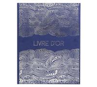 Exacompta - Ref. 47302E - 1 Libro de Oro japonés - Gran Formato Vertical 27 x 22 cm - Cubierta de Papel Efecto Textil - Rebanada Plateada con inscripción de Libro de Oro - 100 páginas Blancas Lisas -
