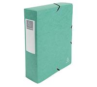 Exacompta - Ref. 50833E - Caja archivadora con elásticos Exabox - en tarjeta brillante de 600 g/m2 - Espalda 8 cm - Medidas 25 x 33 cm - para documentos A4 - color verde - Se entrega montada