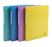 Exacompta - Ref. 51190E - Juego de 4 carpetas flexibles de polipropileno Forever Young - 4 anillas redondas diámetro 15 mm - lomo 20 mm - Dimensiones externas: 32 x 25 cm - Formato A4-4 colores