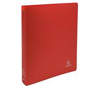 Exacompta - ref. 512805E -1 Carpeta semirrígida OPAK - 4 anillas redondas diámetro 30 mm - Parte trasera 40 mm - Dimensiones exteriores: 32 x 26,8 cm - Tamaño A4 Maxi - Color: Rojo