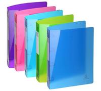 Exacompta - Ref. 51780E - Caja de 15 archivadores PP Iderama - 4 anillas - Parte trasera 4 cm - Dimensiones exteriores: 32 x 26,8 cm - Tamaño A4 Maxi - 5 colores surtidos